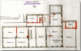 Wendt und Kühn - Der Grundriss mit den geplanten Umbauten von 1916