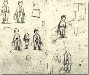 Entwurfsskizze zu den Beerenkindern, 1913 - Wendt und Kühn